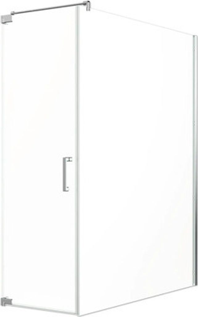 Jungborn Duschtür mit Seitenwand SETTE Drehtür links Seitenwand rechts 75 x 160 cm Profilfarbe chrom Klarglas mit schmut