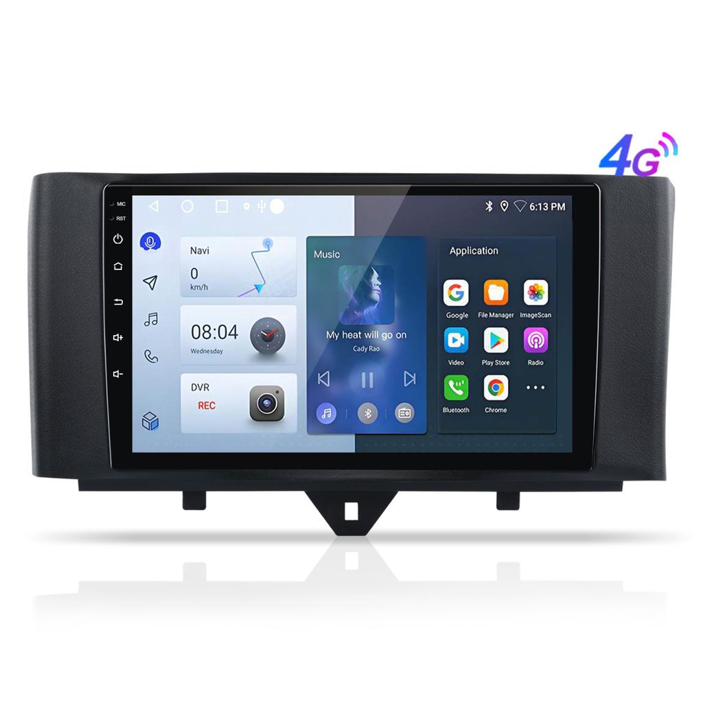 8kern 4+64G Android13 carplay android auto Für Mercedes benz Smart Fortwo 451 2010-2015 Autoradio GPS Navi Sat WIFI SWC BT