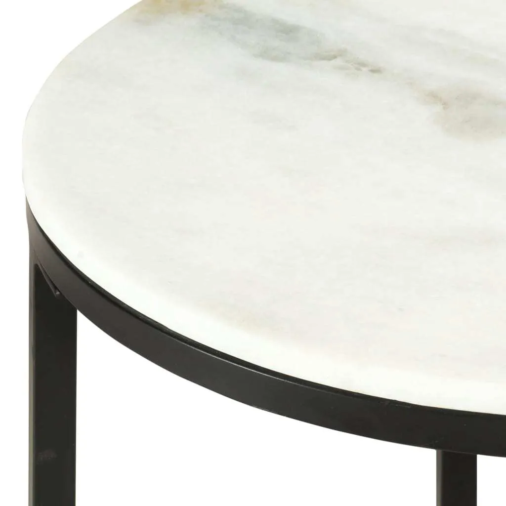 Table basse ronde en marbre véritable Ø50 cm - Meuble de salon luxe