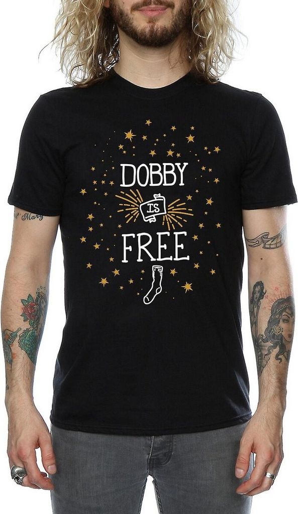 Harry Potter - "Dobby Is Free" T-Shirt für Herren BI1272 (L) (Schwarz)