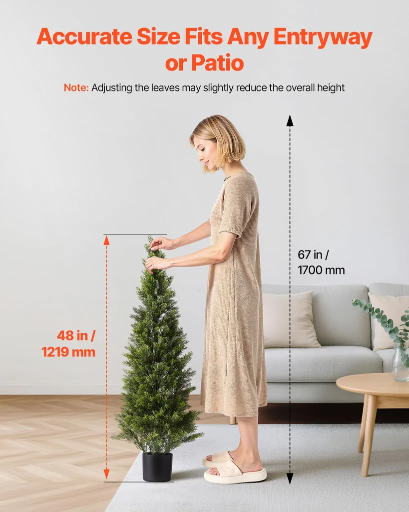 Set 2 Cedri Artificiali VEVOR 122cm - Piante Finte Esterno Realistiche - 5