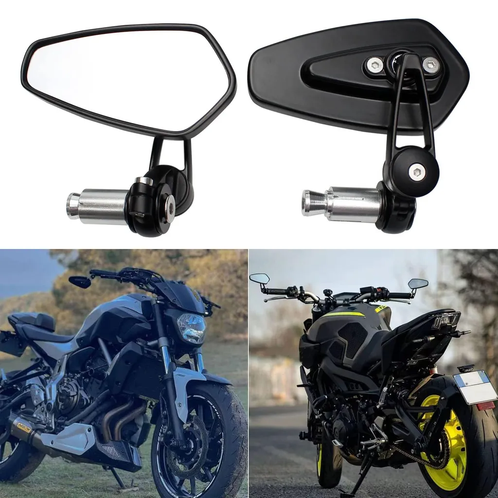 Rétroviseurs de guidon moto 22mm noirs pour Z900 MT07 CB650 et Z650