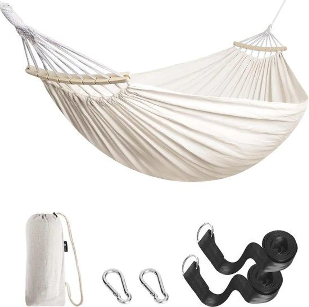 Transat de plage portable pour vacances d'été avec mât bois et sac inclus