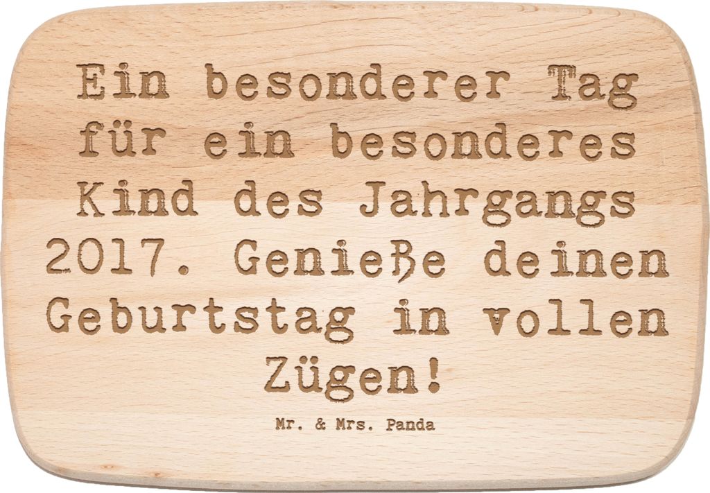 Mr. & Mrs. Panda Holz Schneidbrett Spruch 2017 Geburtstag - Transparent - Geschenk, Alter, wunderbare Erinnerungen, küchenholzbrett, Frühstücksb...