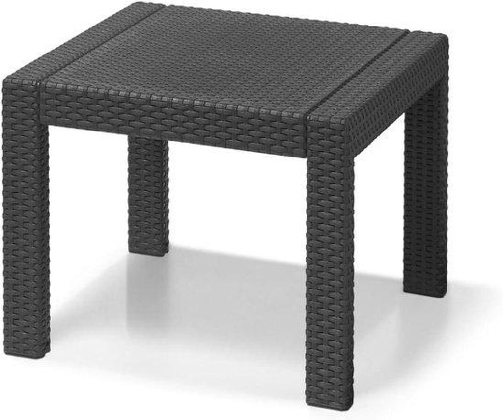 Quadratischer Gartentisch wetterbeständig Kunststoff grau