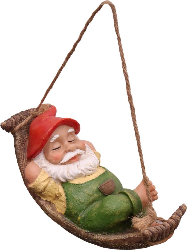 Gartenschaukel-Gnom-Anhänger „Garden Grove“ – Langbeiniger Gartenzwerg – Grün