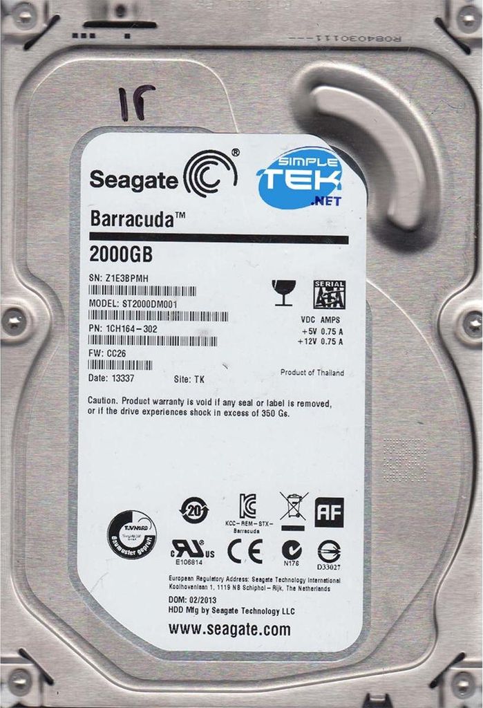 Disco rigido Seagate Barracuda ST2000DM001 da 2 TB Immagine del prodotto 