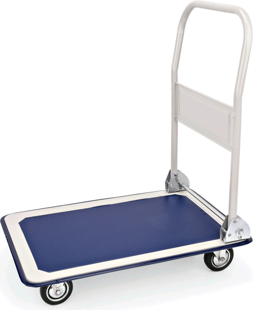 2x Plattformwagen, 130 kg Tragfähigkeit, 74 x 48 x 84 cm, Chromnickelstahl, Polypropylen