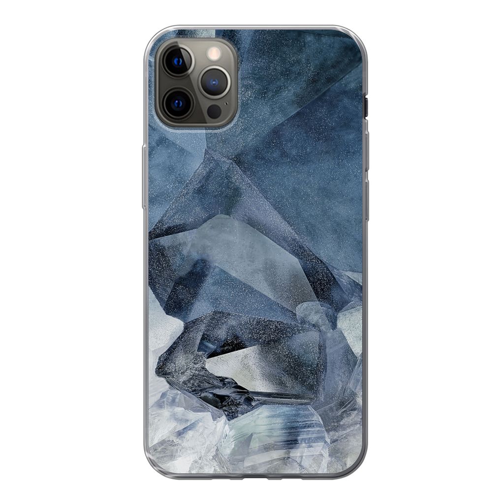 MuchoWow Handyhülle Schutzhülle Hülle für iPhone 12 Pro Max Edelstein - Natursteine - Mineralien Silikon Softcase Handy Hülle - Hartschale