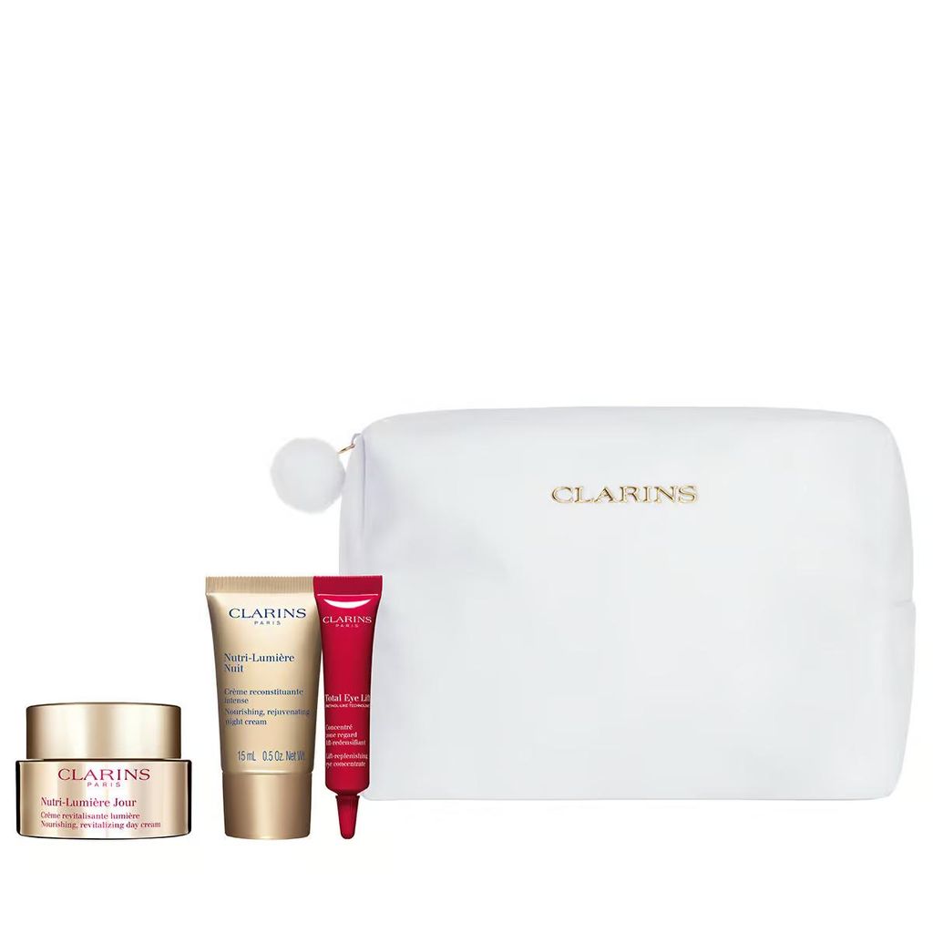 Clarins-Set: Clarins: Nutri-Lumière, Anti-Aging, Tagescreme, für das Gesicht, 50 ml + Nutri-Lumière, Anti-Aging, Nachtcreme, für das Gesicht, 1...