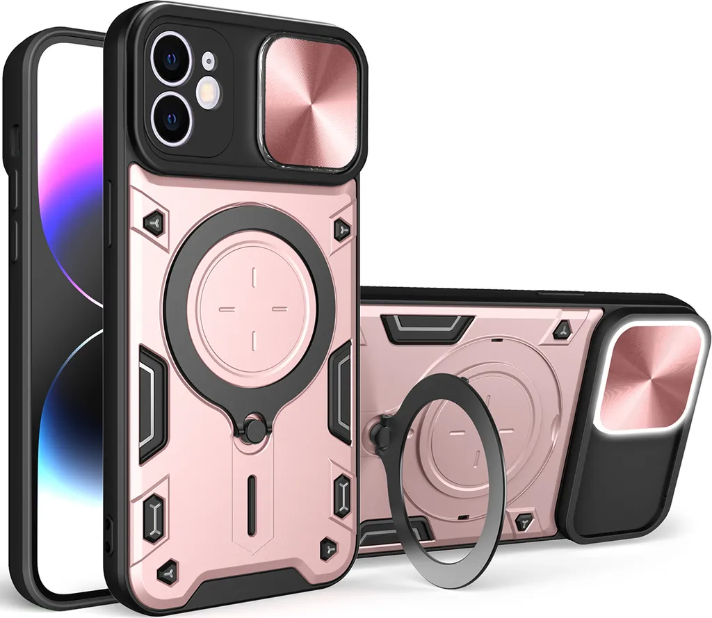 Custodia iPhone 12 Oro Rosa: Protezione Doppio Strato e Anello - Offerta