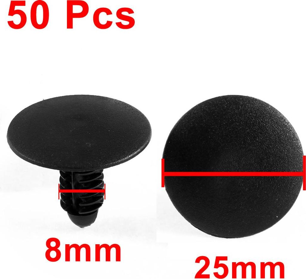 50Stk 8 * 19 * 25mm Schwarz Nieten Verschluss Schmutzf?ger Sto?tangen Klips DE de