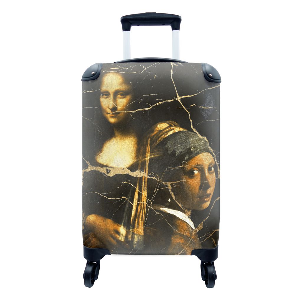 MuchoWow Koffer Handgepäck Trolley Rollkoffer Kleine Reisekoffer mit 4 Rollen - Alte Meister - Malerei - Collage - Cabin Size < 55x40x23 cm & 55...