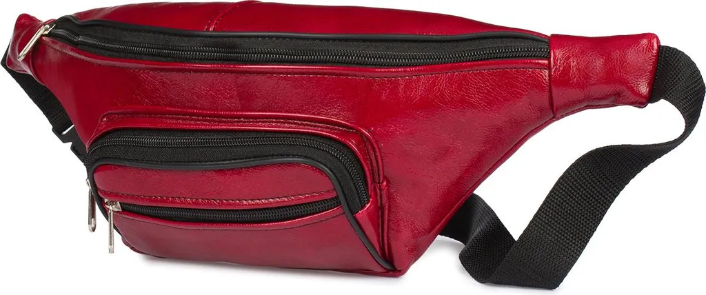 Marsupio Elegante Uomo Ecopelle Liscia - Borsa Vita Regolabile Black