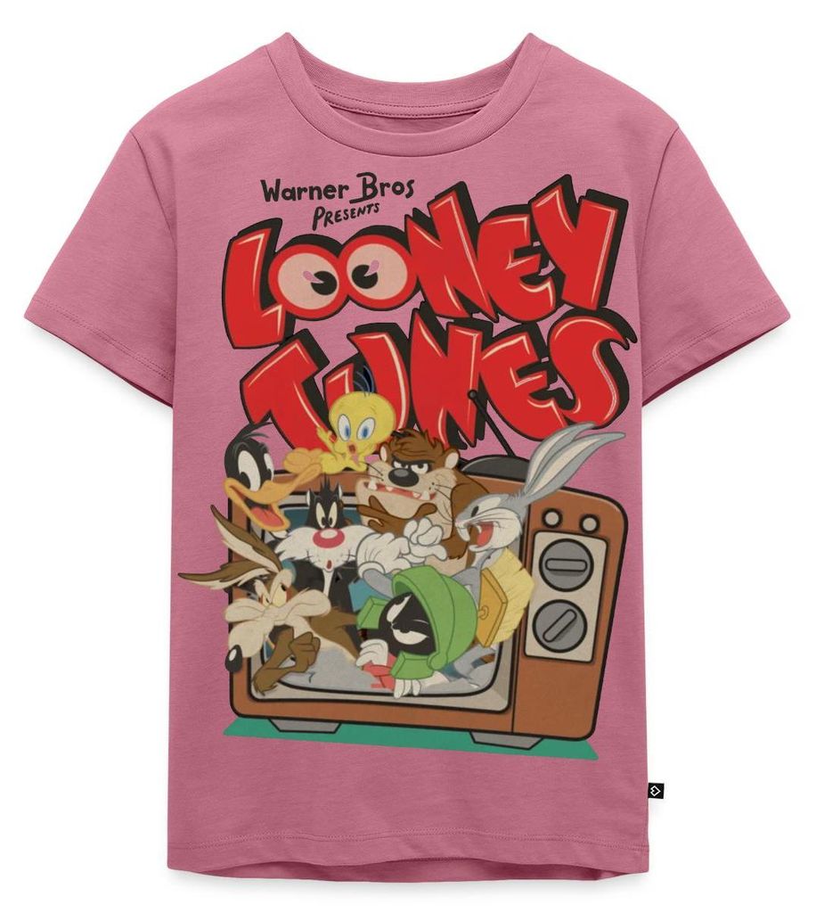 Spreadshirt Looney Tunes Bug Bunny Alle Im TV Retro Classic Kinder Premium T-Shirt, 134/140 (8 Jahre), Mauve