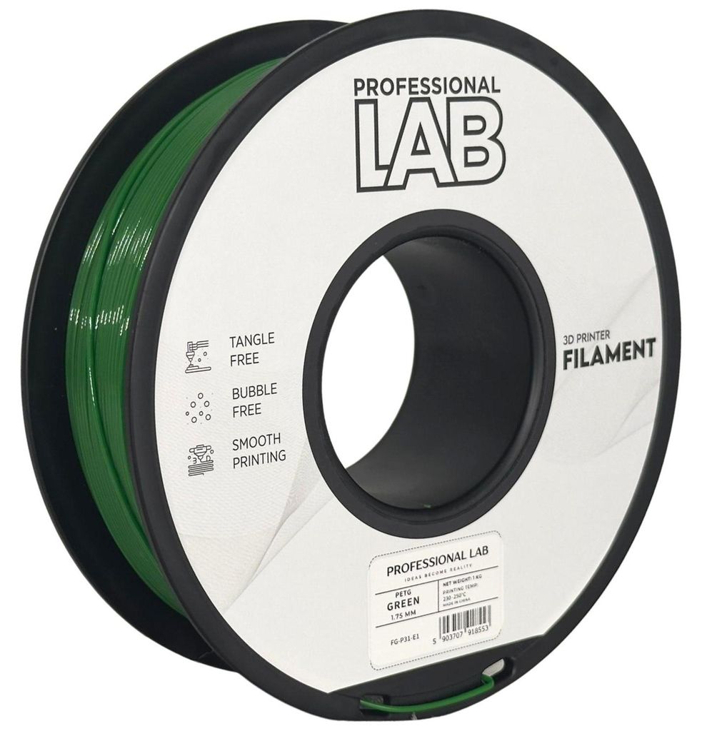 PETG Grün 1.75 mm, 1 kg für 3D Drucker Filament | Prof. Lab