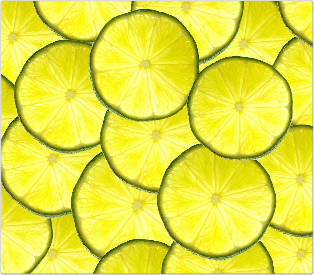 Spritzschutz Herdabdeckplatte Schneidebrett aus Glas Limettenscheiben 1-Teilig (60x52cm)