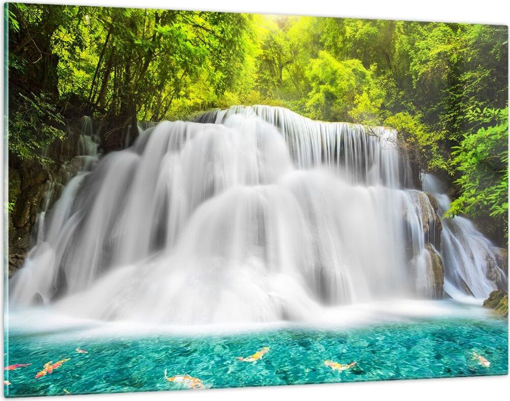 Bilder auf glas - Park natur landschaft - 120x80cm - Glasbilder - Wandbilder - Kunstdruck - zum Aufhängen bereit - Wanddekoration aus Glas - Glas ...
