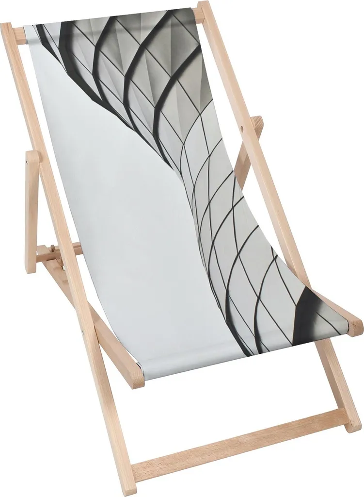 Lettino Dreamroots pieghevole in legno, legno di faggio fino a 130 kg, lettino pieghevole con regolazione dell'inclinazione dello schienale a 3 livelli, ModernArchitecture