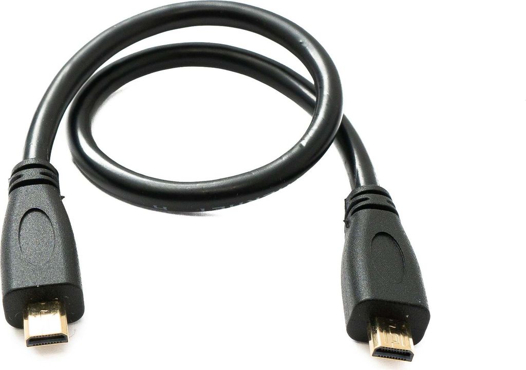 SYSTEM-S HDMI 1.4 Kabel 30 cm Micro Stecker zu Stecker 4K UHD 30 Hz 2K 60 Hz