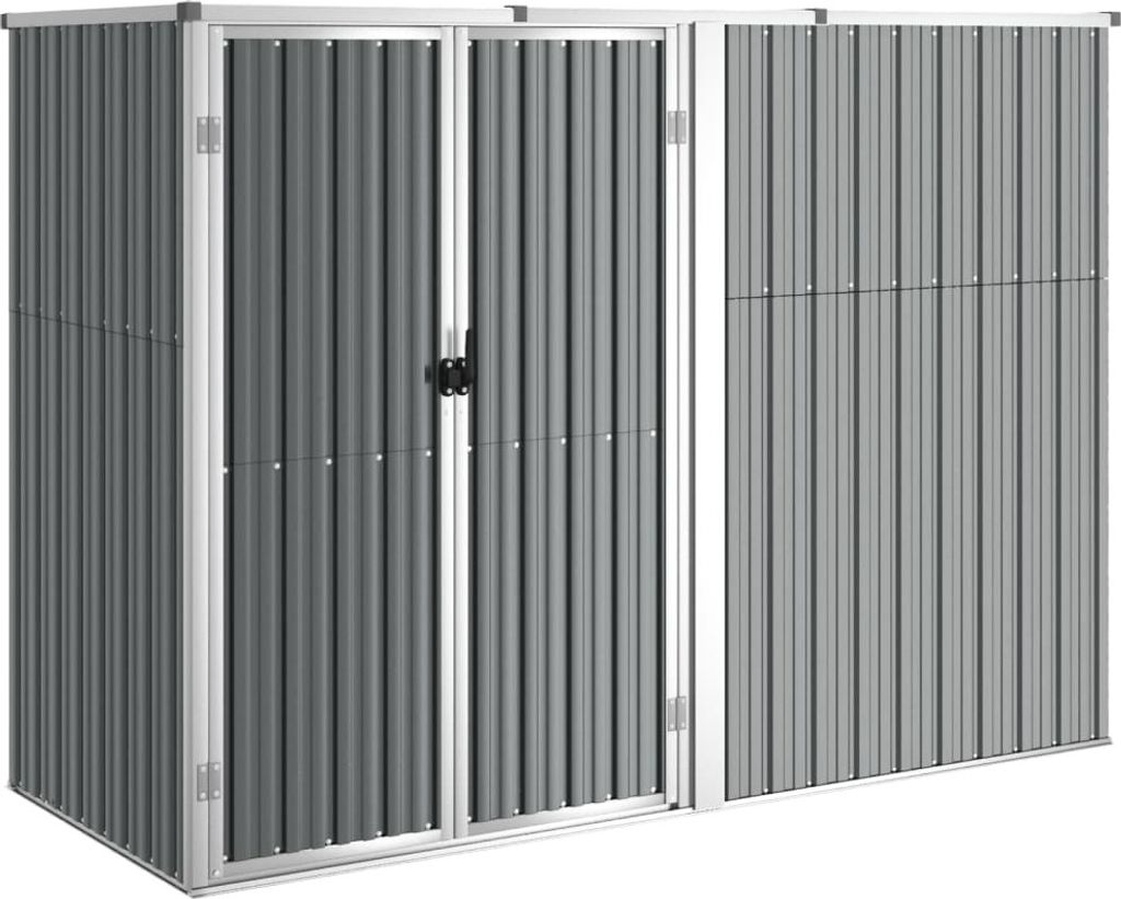 vidaXL Szopa ogrodowa szara 225x89x161 cm stal ocynkowana Zdjęcie produktu 