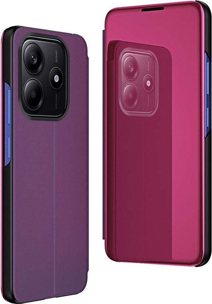 Hülle für Xiaomi Redmi Note 14 4G 164.8mm - Phonesta Smart View Mirror Book Klapphülle - Lila
