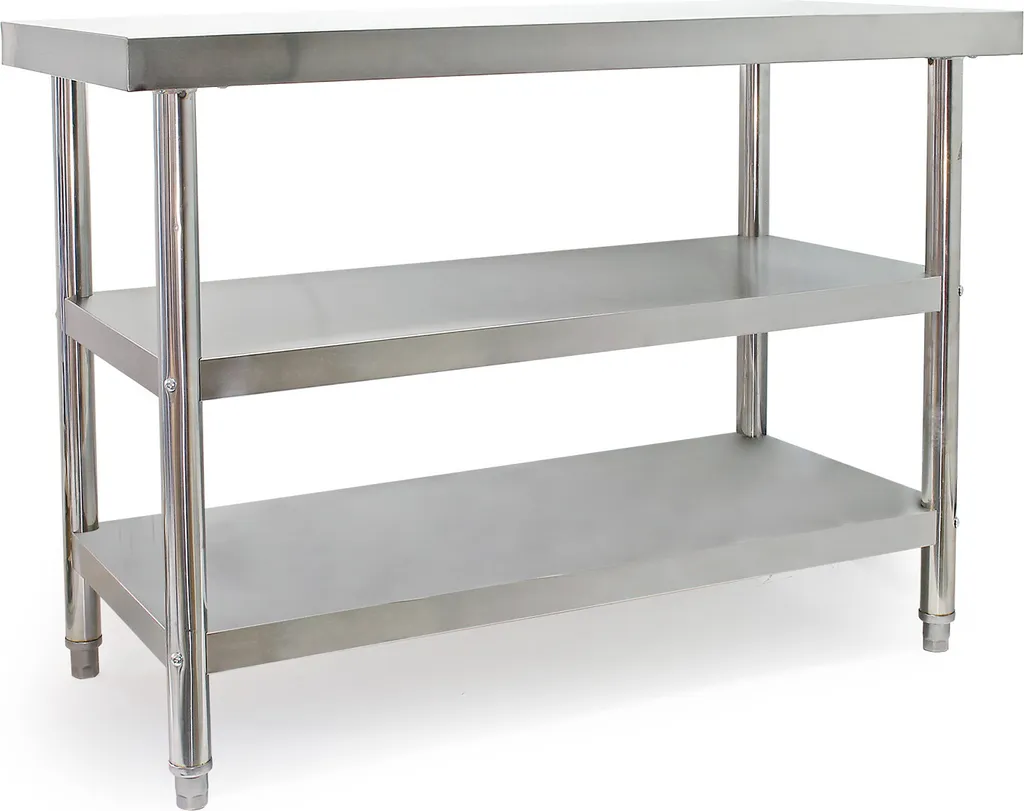 Établi de Travail Inox Stable et Hygiénique 120x60cm pour Sols Irréguliers