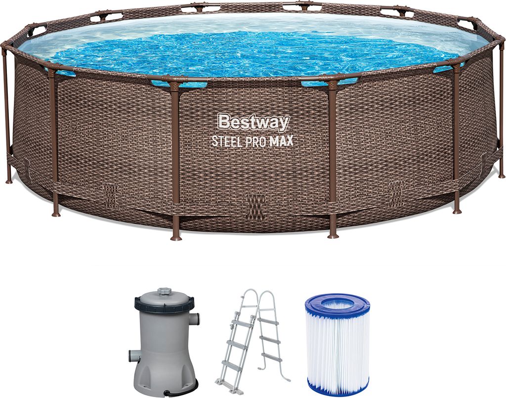 Bestway® Steel Pro MAX™ Frame Pool-Set mit Filterpumpe Ø Produktbild 