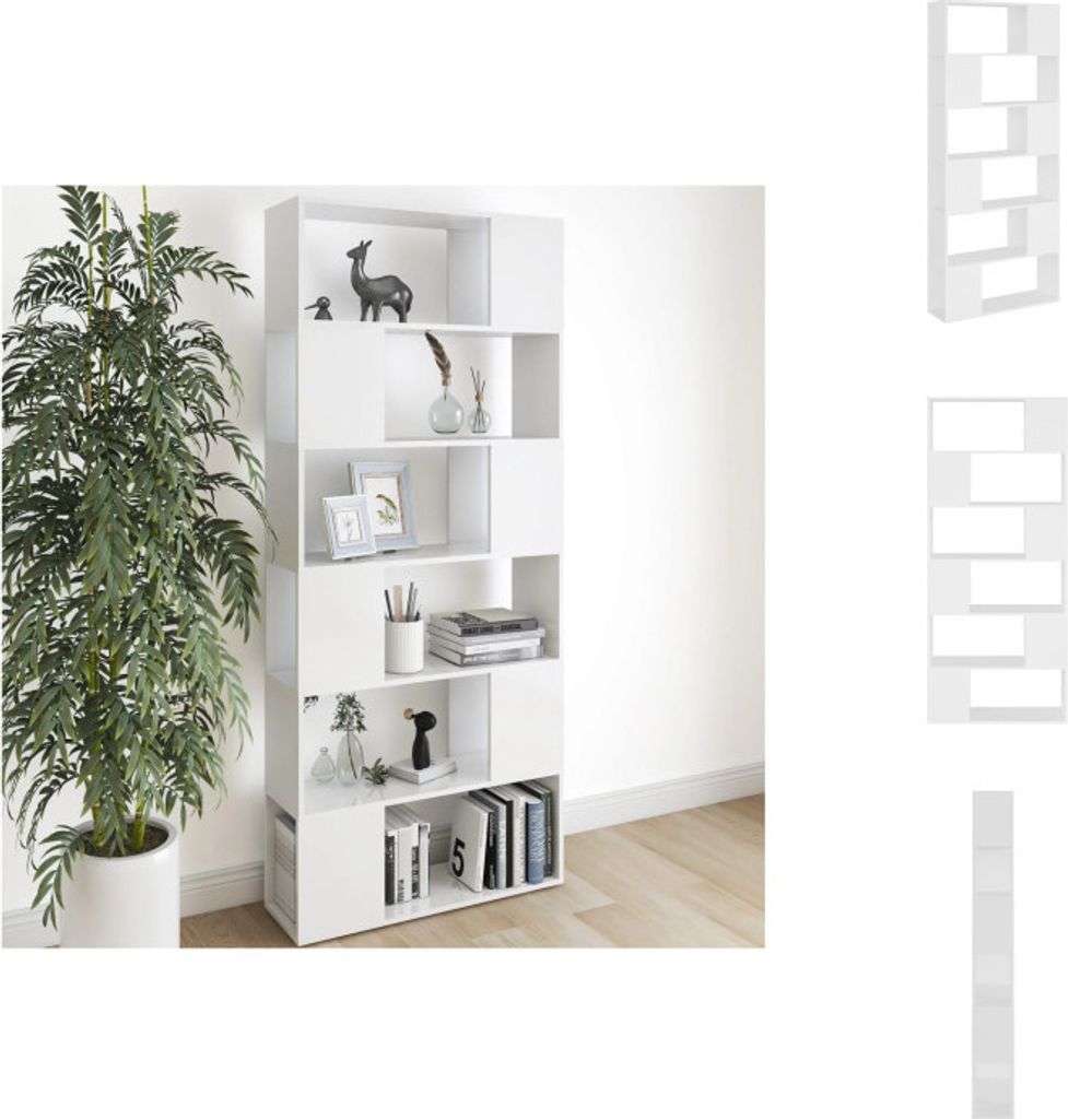 vidaXL Regál na knihy Rozdělovač místností bílý 80x24x186 Obrázek produktu 