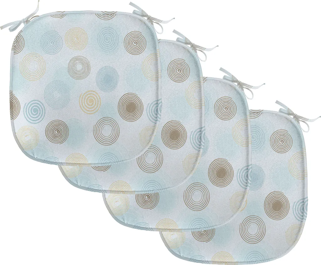 Set 4 Coprisedie 40x40 ABAKUHAUS Vortex Blu Senape Impermeabili