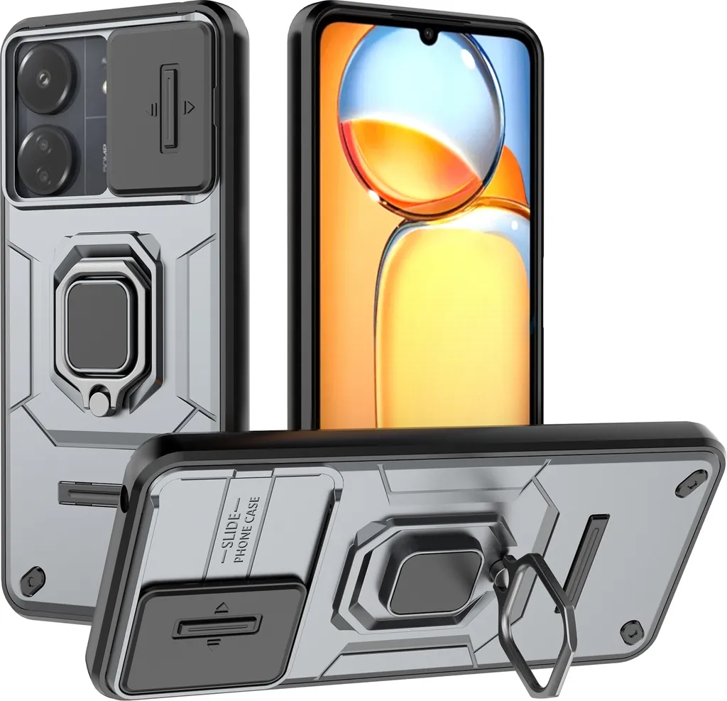 Custodia Armor Grigia Xiaomi Redmi 13C e Poco C65 - Antiurto Top