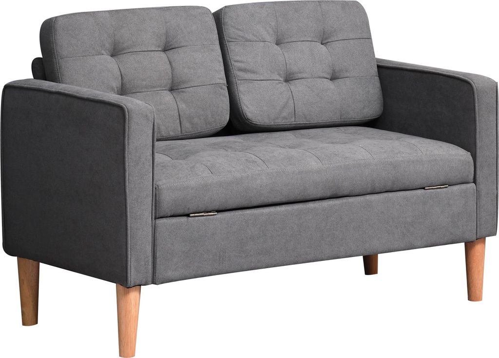 Sofa HOMCOM 2-osobowa, kanapa z miejscem do przechowywania, Zdjęcie produktu 