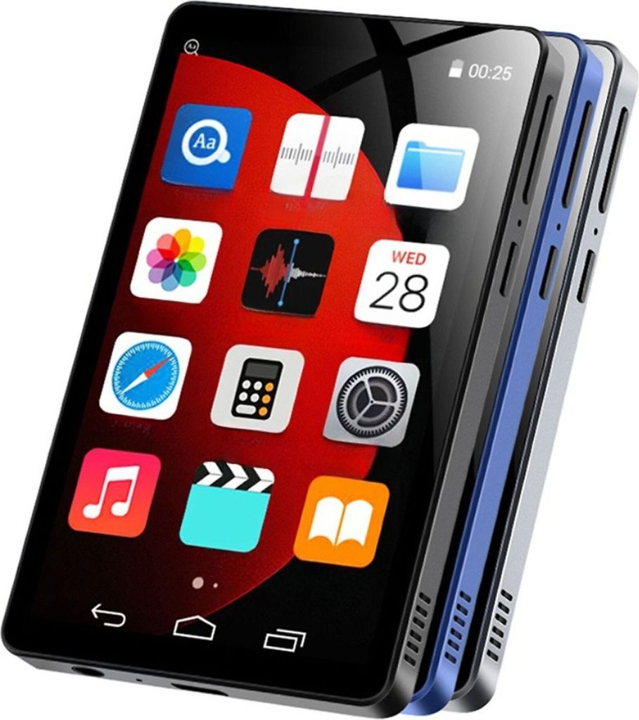 Zimilo WiFi MP4 Player, 4-Zoll Touchscreen, Bluetooth 5.0, Android, 480x800 Auflösung, Octa-Core, 16GB, MP3 Player, 10,2 x 5,75 x 1 cm, Schwarz