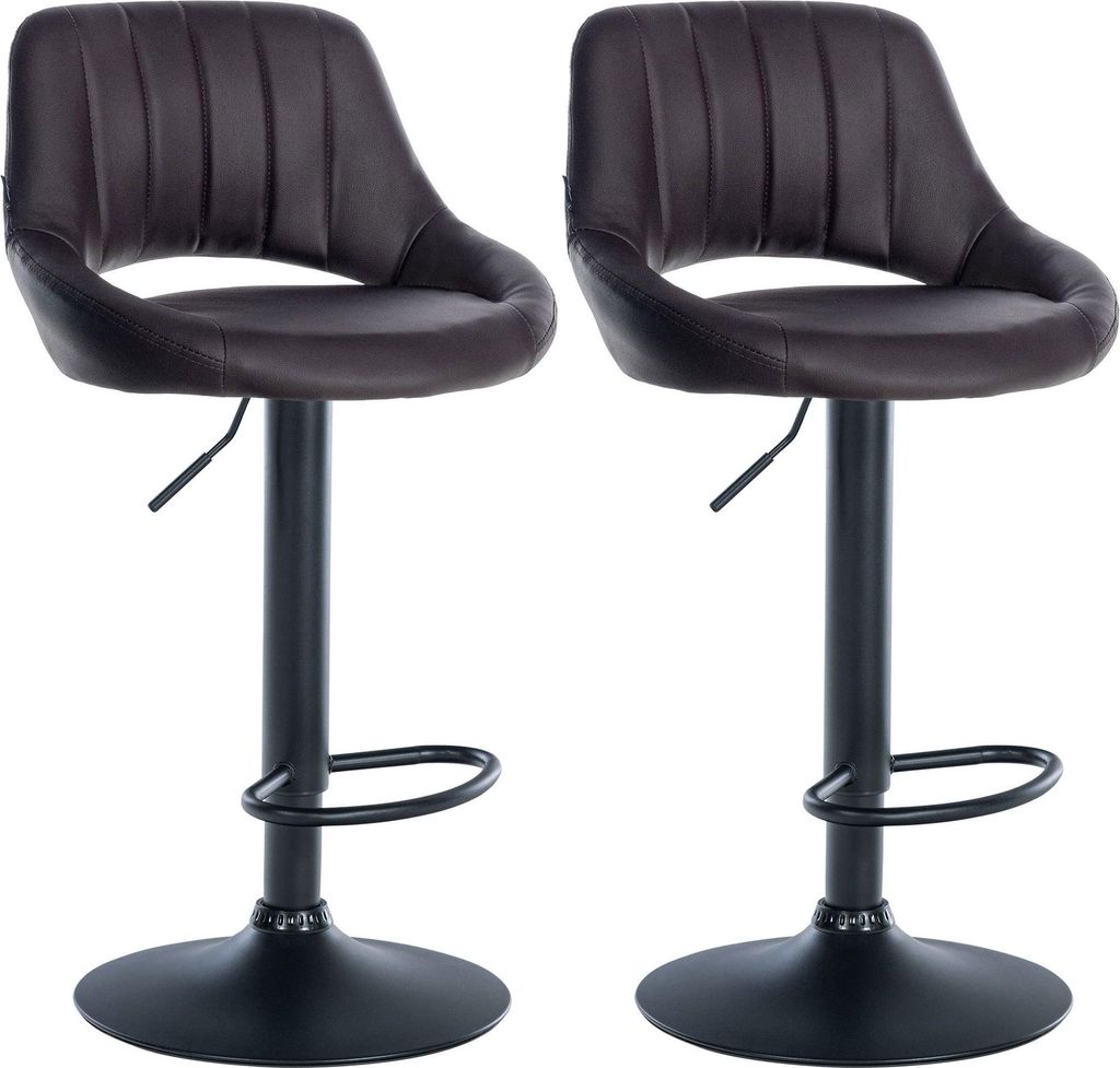 2er Set Barhocker Milet Kunstleder, Farbe:schwarz, Material Gestell:Metall in Chromoptik