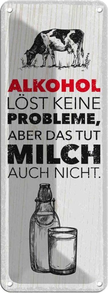 vianmo Blechschild 27x10 cm Alkohol löst keine Probleme Spruch Zitat
