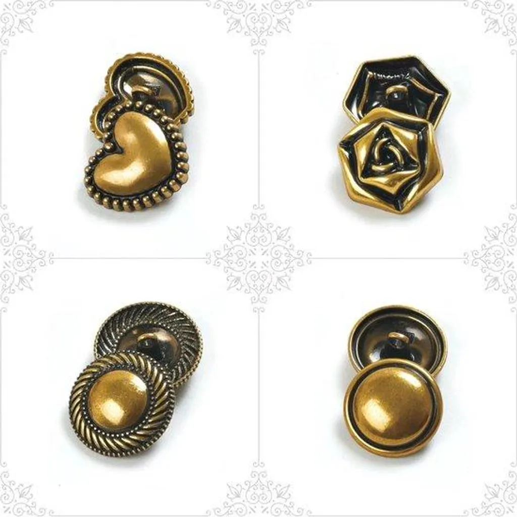 40 Boutons Métalliques Dorés - Lot Assorti pour Couture et Vestes Blazer