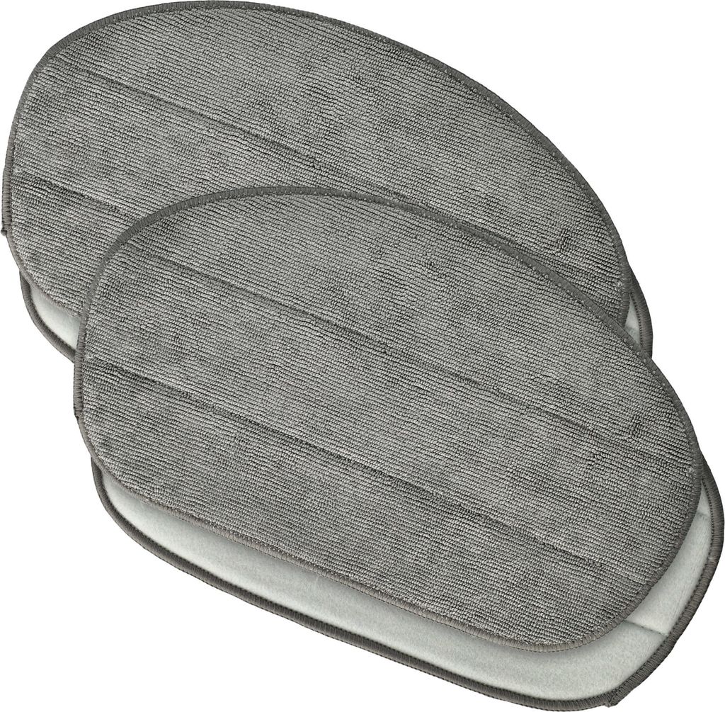 vhbw 4x Wischbezug kompatibel mit Leifheit CleanTenso Dampfreiniger - Mikrofaser Grau