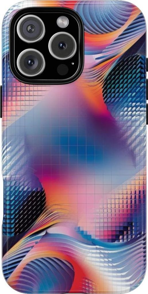 Buntes abstraktes Geometriemuster – Hülle Kompatibel mit iPhone 16 Pro Max