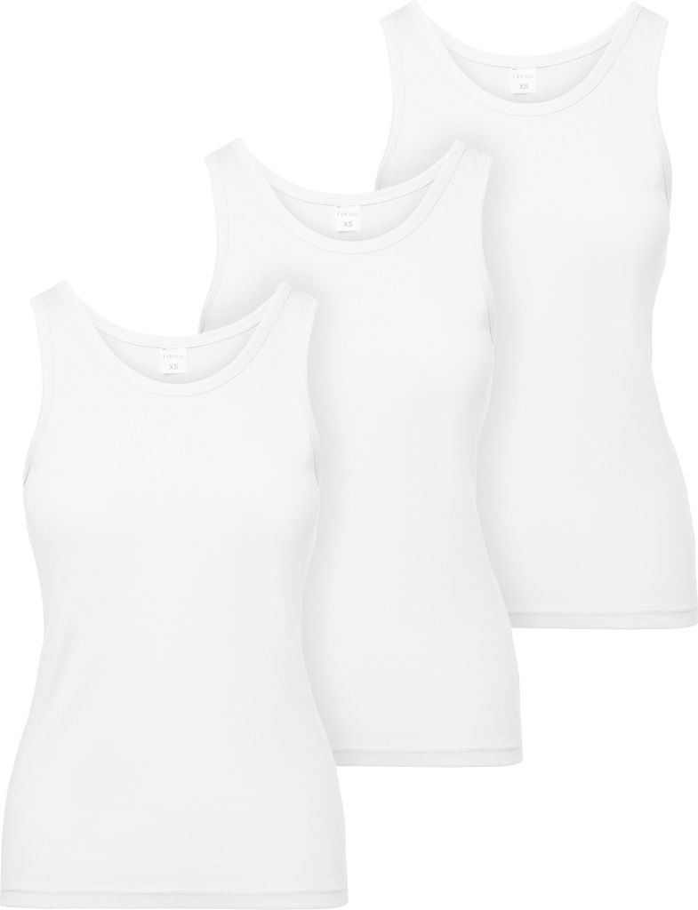 Ladeheid Unterhemd Damen Baumwolle Tank Top Unterhemden Damen Set 3 Stück LA40-262 (Weiß, L)