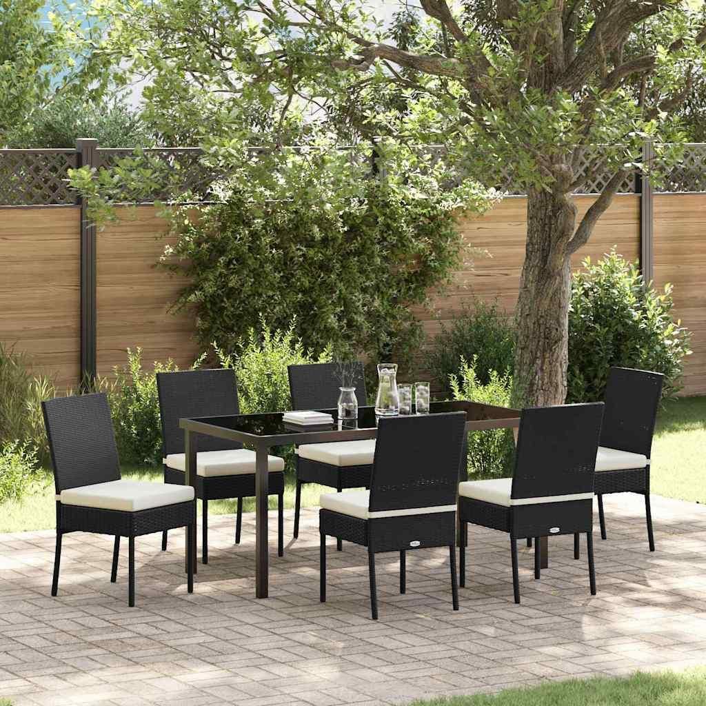 Maison Exclusive - Garten Essgruppe 7 pcs Schwarz Pulverbeschichteter Stahl