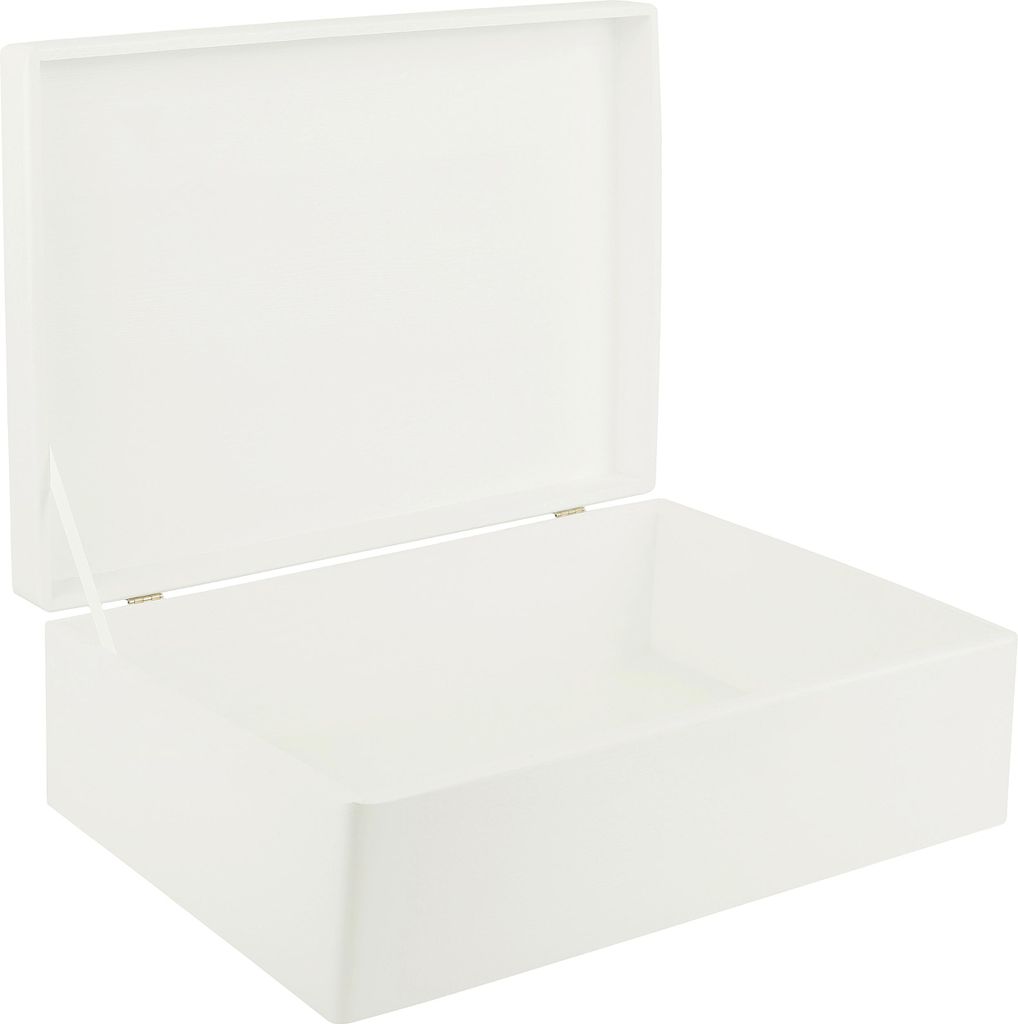 Creative Deco Boite de Rangement en Bois Blanc 40 x 30 x 14 Image du produit 