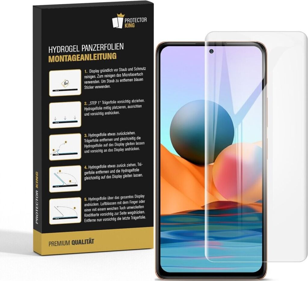 2x Panzerfolie für Xiaomi Redmi Note 10 FULL-COVER HYDROGEL Displayschutzfolie HD KLAR