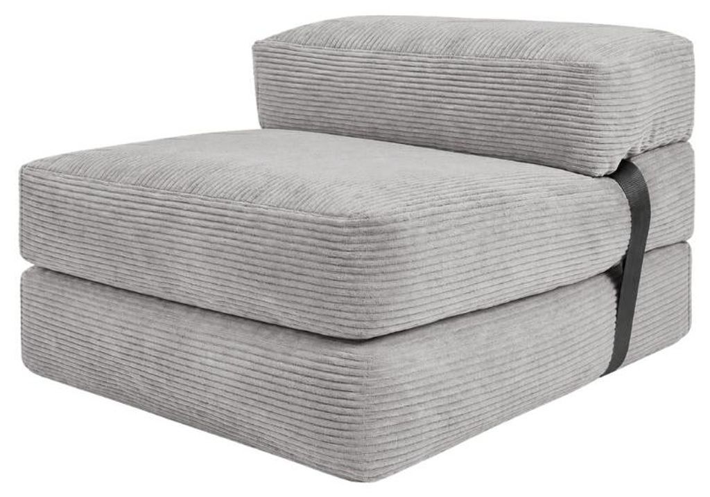 Pouf letto sfoderabile 70x190 cm BANANAIR grigio chiaro Immagine del prodotto 