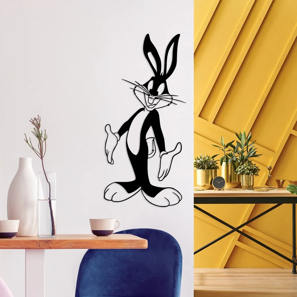 Wallity, Bugs- SKL2554, Nero, Altre decorazioni per la casa, 33 x 70 cm, 100% metallo (Spessore: 1