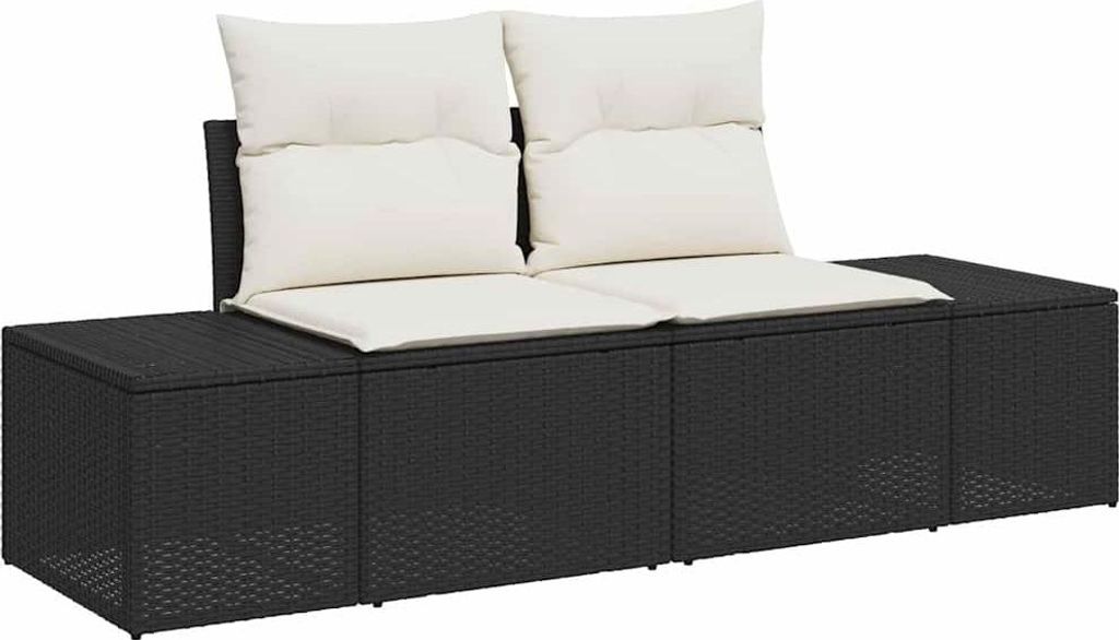 "SALE 2026" Gartensofa-set - elegantes Design - Sitzgruppe mit Sofa, Tisch - mit Kissen 11 pcs Schwarz Poly-Rattan - Terassenmöbel DEMöbel240560