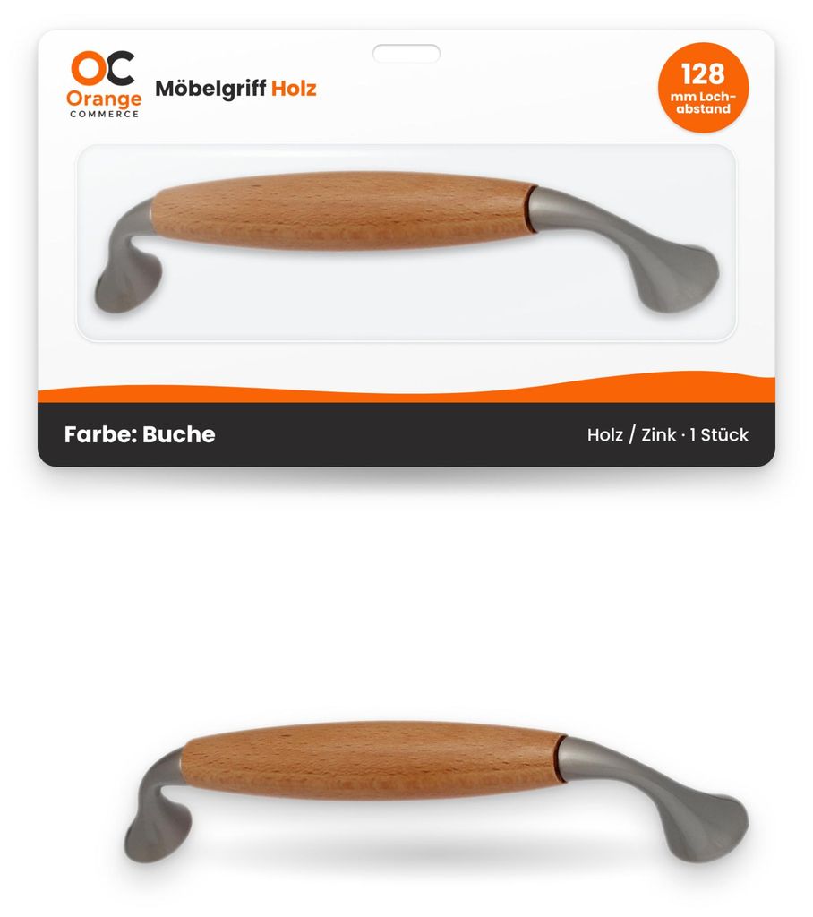 Möbelgriff Holzgriff Holzknopf Holz Knopf Schubladengriff Produktbild 
