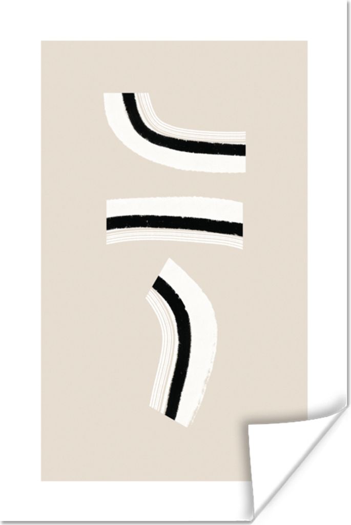 MuchoWow Poster Linie - Pastell - Gestaltung 20x30 cm - Papierdruck