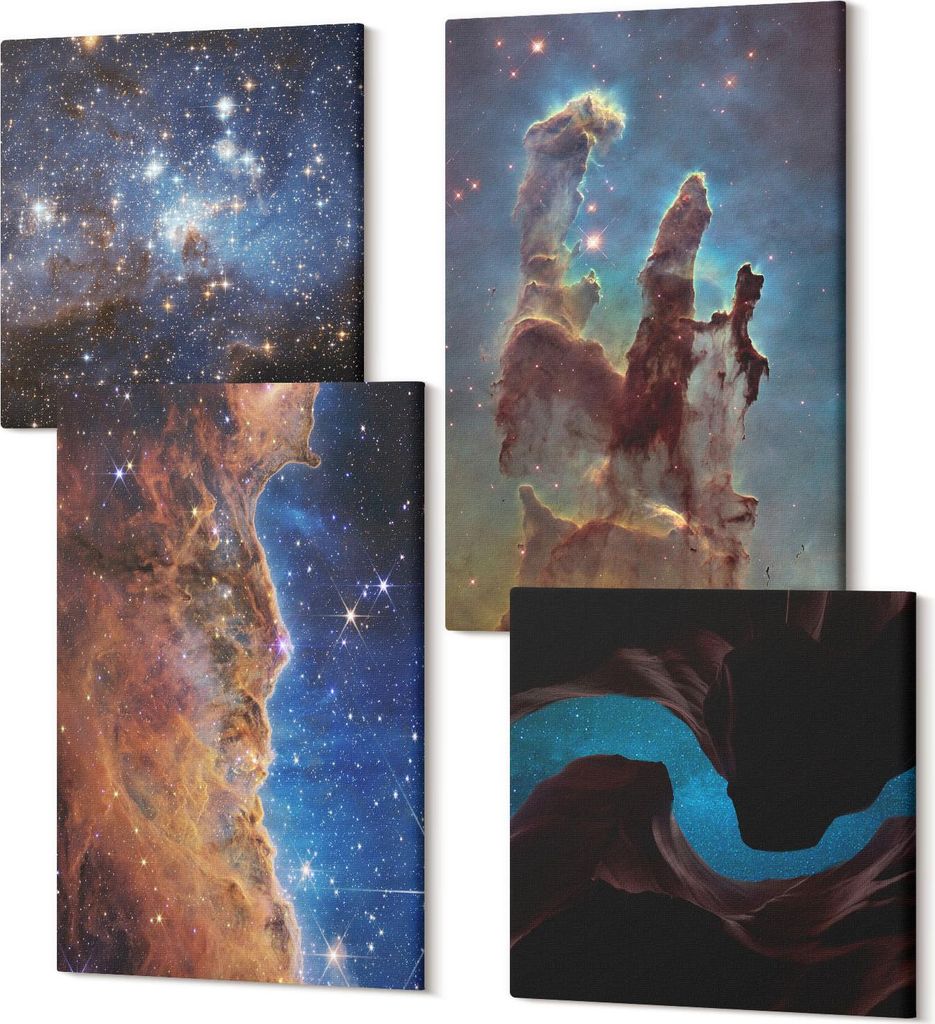 Leinwandbilder Mehrteilig 4-teilig – Modernes Design – Hochwertiger Polycanvas Kunstdruck – Wanddekoration & Wandkunst – Bilder für Zuhaus...