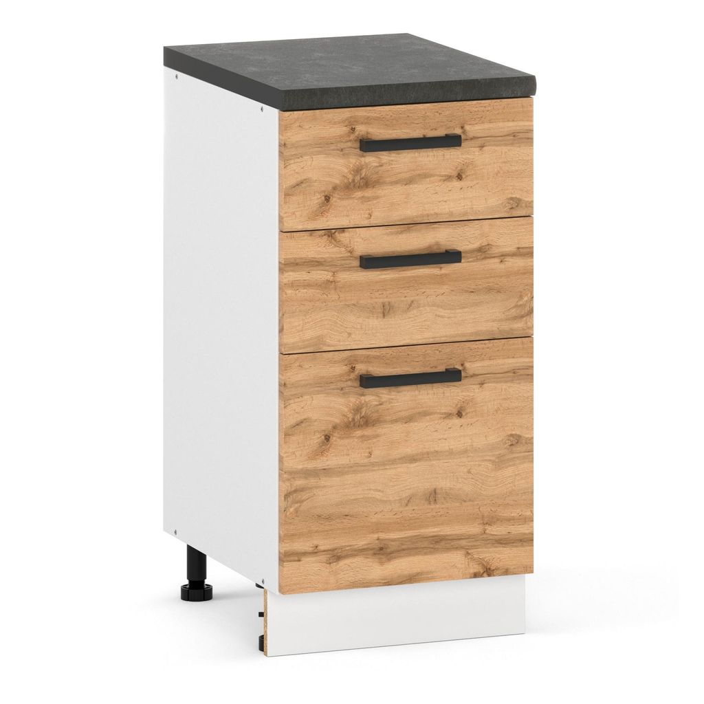 ULWEHOME | Schubladenschrank 40 cm Eiche Wotan, Produktbild 