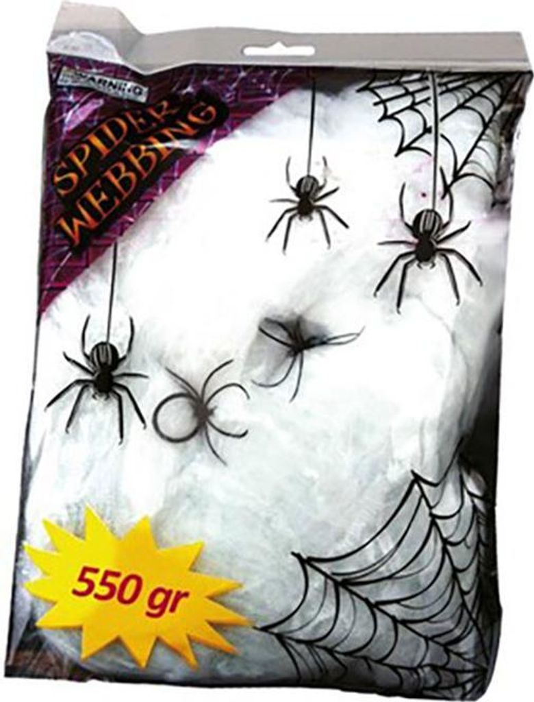 Spinnenweb met spinnen - Halloween decoratie, 500 gram Productafbeelding 